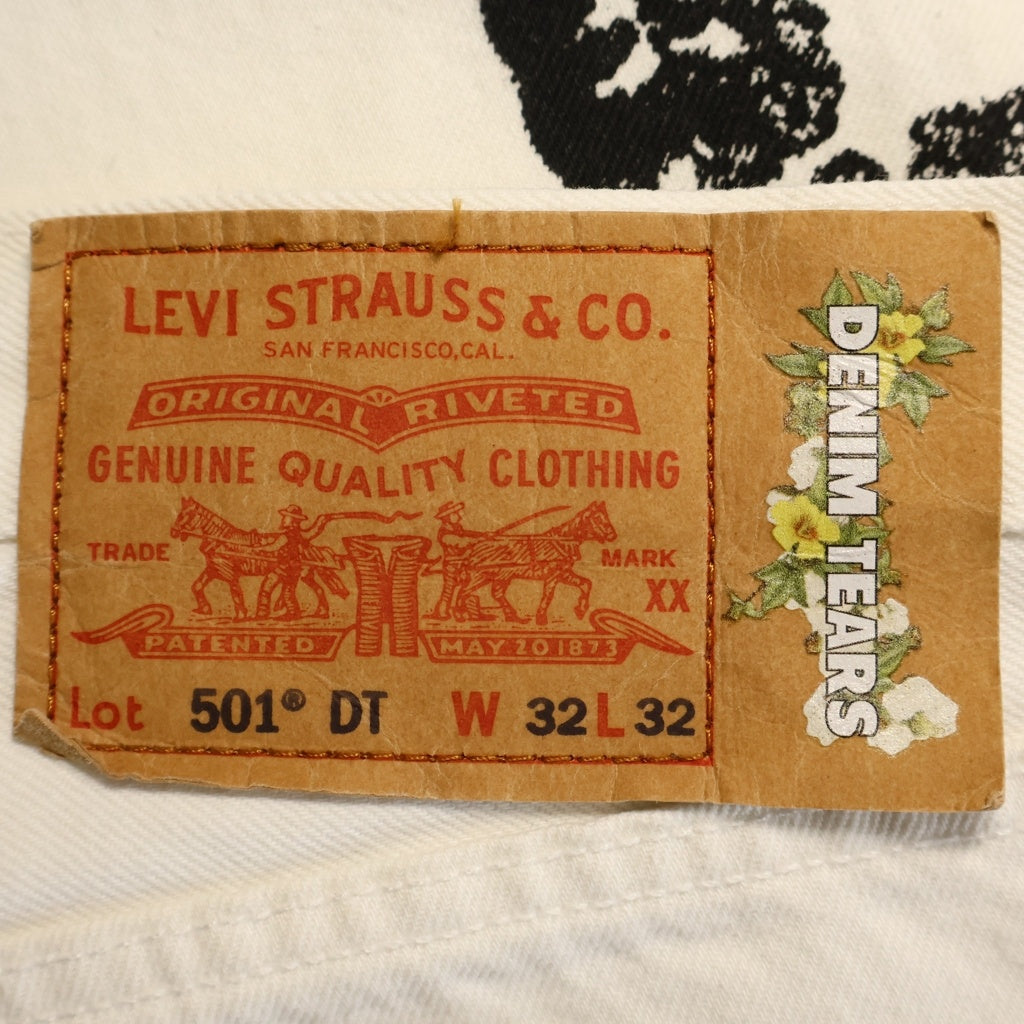 DENIM TEARS(デニムティアーズ) Levi's 501 Denim Pants リーバイス 花柄デニムパンツ ホワイト PC9-A1592-0004