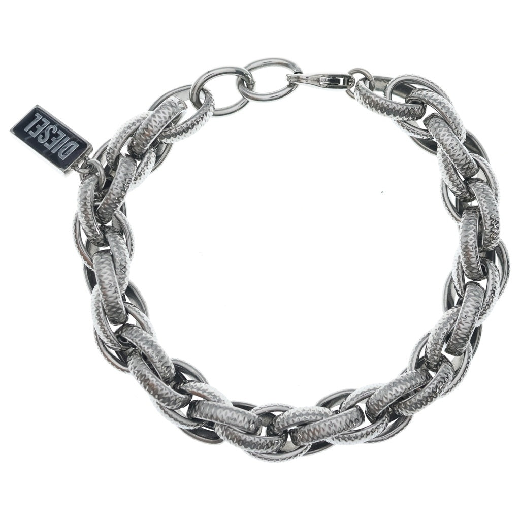 DIESEL(ディーゼル) ステンレススチール ロープブレスレット シルバー DX1514040 レディース