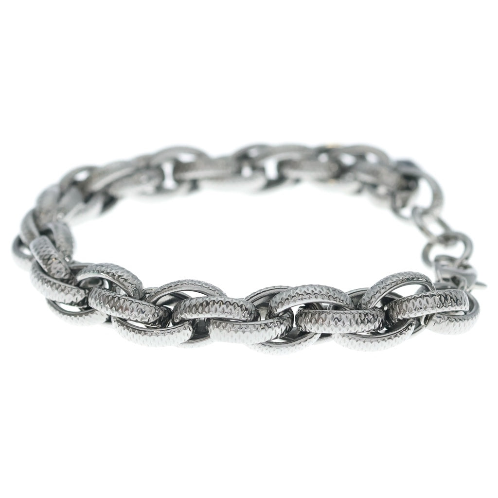 DIESEL(ディーゼル) ステンレススチール ロープブレスレット シルバー DX1514040 レディース