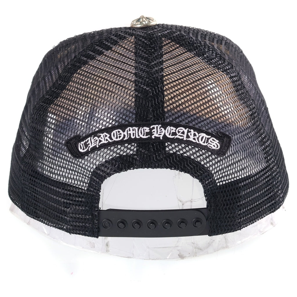 CHROME HEARTS(クロムハーツ) TRUCKER CAP セメタリークロスプリント メッシュ トラッカーキャップ 帽子 ブラック/ホワイト