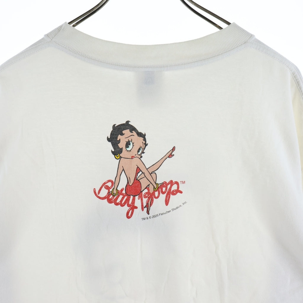 SAINT MICHAEL(セントマイケル) ×Betty Boop SS Tee ベティ・ブープ 両面プリント 半袖Tシャツ カットソー ホワイト SM-HR1-0000-C40