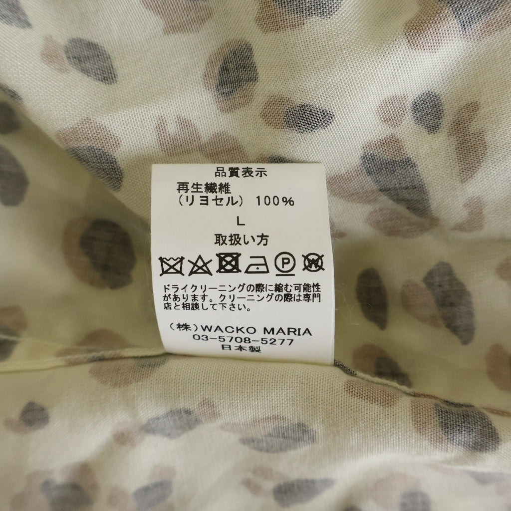 WACKO MARIA(ワコマリア) 23AW HAWAIIAN SHIRT L/S レオパード 総柄 長袖シャツ ベージュ