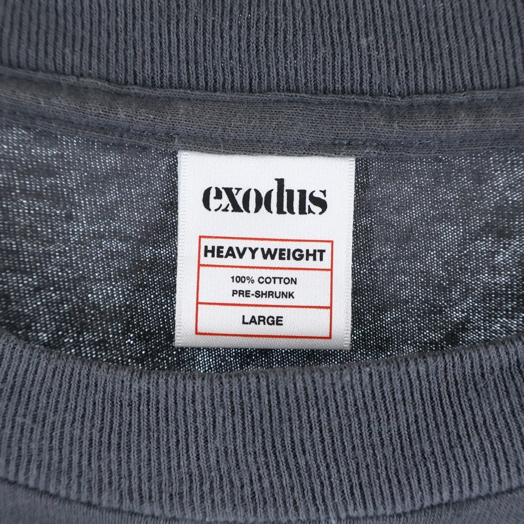 NO BRAND(ノーブランド) EXODUS(エクソダス) ツォオ・ニー・マー フロントロゴプリント 半袖Tシャツ カットソー チャコールグレー