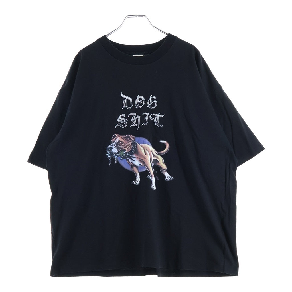 NO BRAND(ノーブランド) EXODUS(エクソダス) DOG SHIT T SHIRT ドッグシット フロントプリント 半袖Tシャツ カットソー ブラック