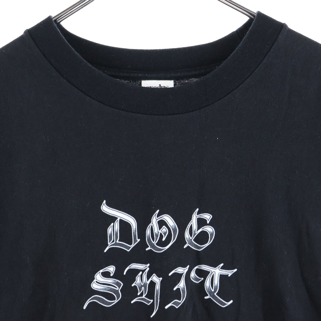 NO BRAND(ノーブランド) EXODUS(エクソダス) DOG SHIT T SHIRT ドッグシット フロントプリント 半袖Tシャツ カットソー ブラック