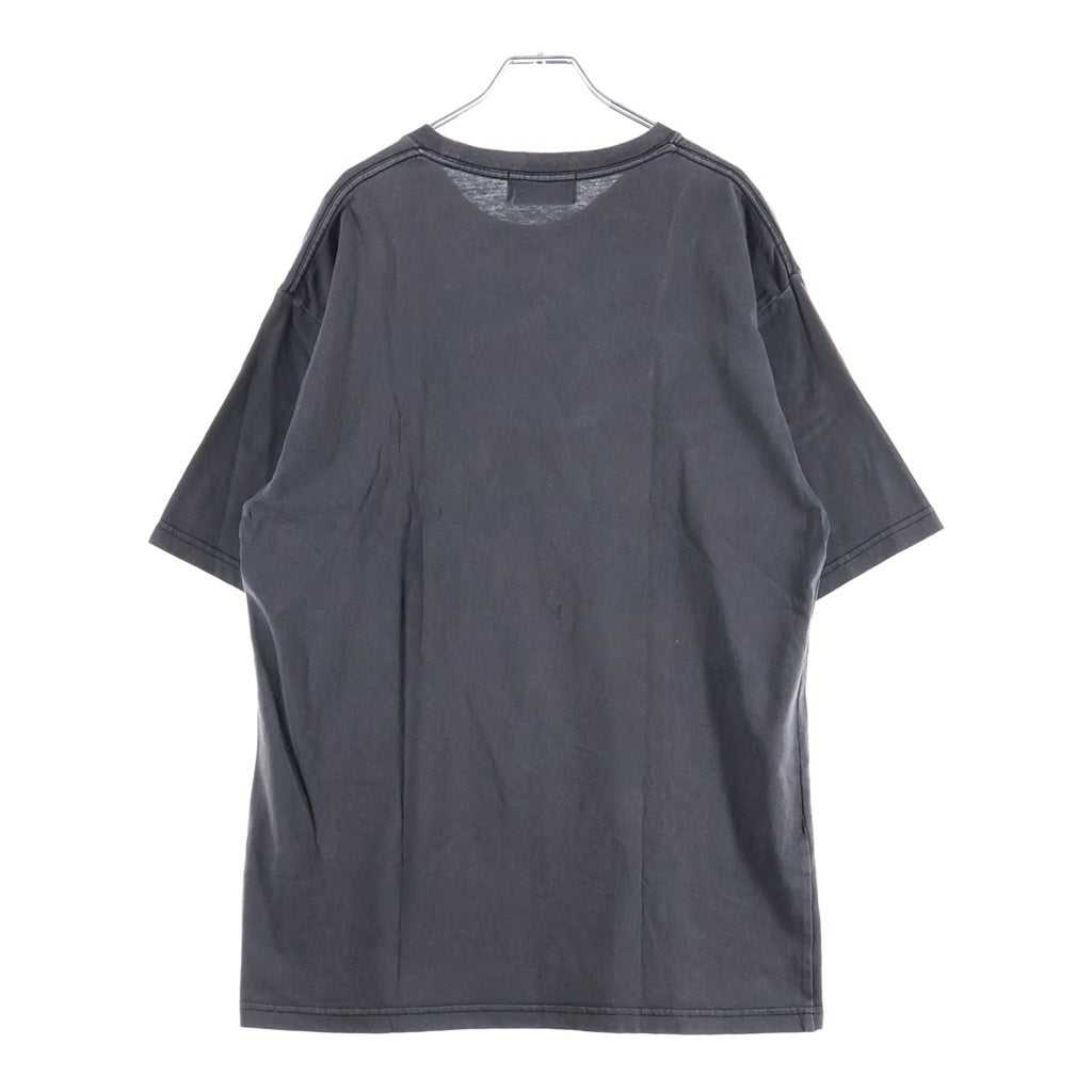 NO BRAND(ノーブランド) EXODUS(エクソダス) 酔生夢死 フロントプリント 半袖Tシャツ カットソー チャコールグレー