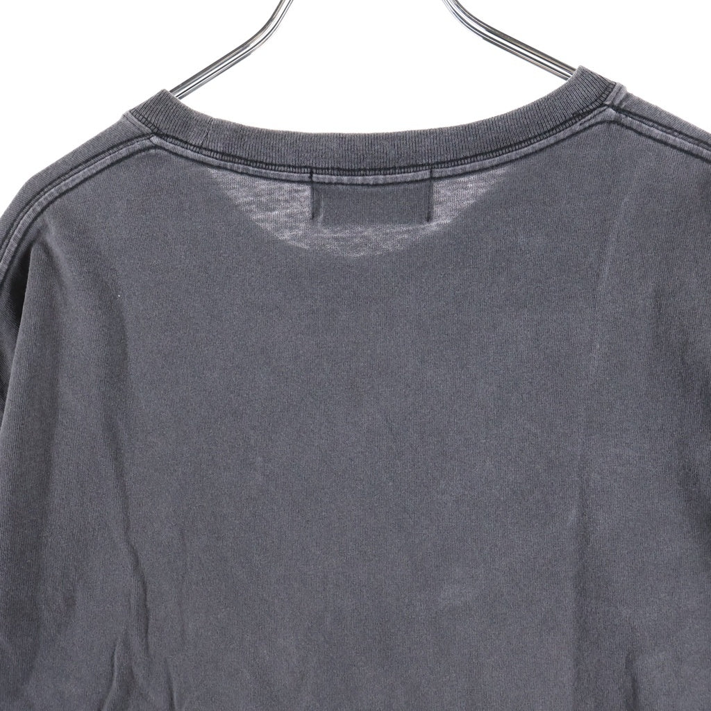 NO BRAND(ノーブランド) EXODUS(エクソダス) 酔生夢死 フロントプリント 半袖Tシャツ カットソー チャコールグレー
