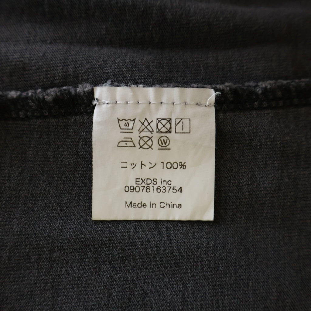 NO BRAND(ノーブランド) EXODUS(エクソダス) 酔生夢死 フロントプリント 半袖Tシャツ カットソー チャコールグレー