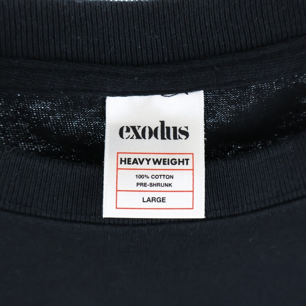 NO BRAND(ノーブランド) EXODUS(エクソダス) TATTOO STUDIO LIFE T SHIRT タトゥースタジオライフ フロントプリント 半袖Tシャツ カットソー ブラック