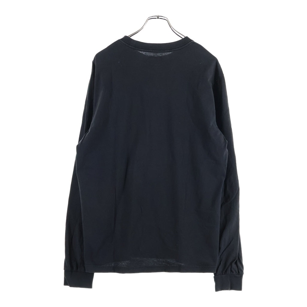 STUSSY(ステューシー) フロントスモールストックロゴ刺繍 長袖Tシャツ カットソー ブラック