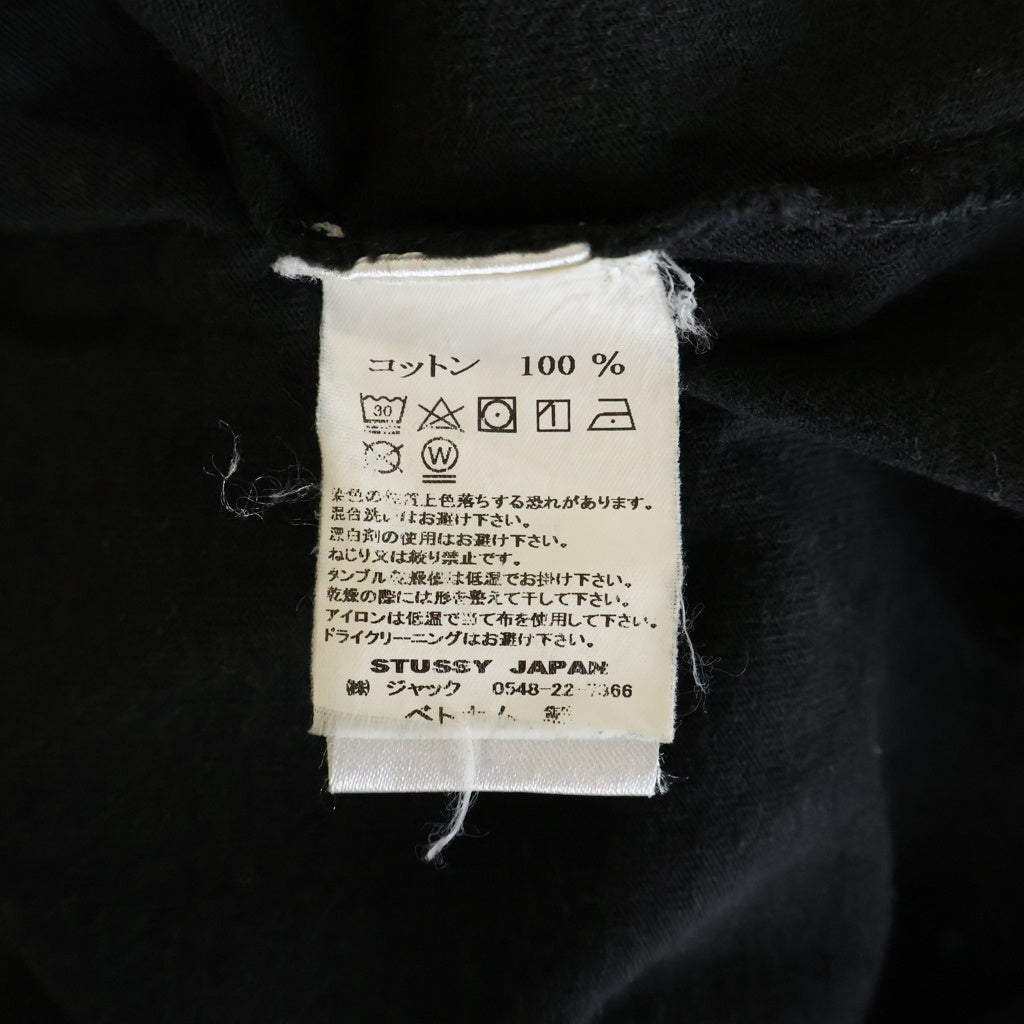 STUSSY(ステューシー) フロントスモールストックロゴ刺繍 長袖Tシャツ カットソー ブラック