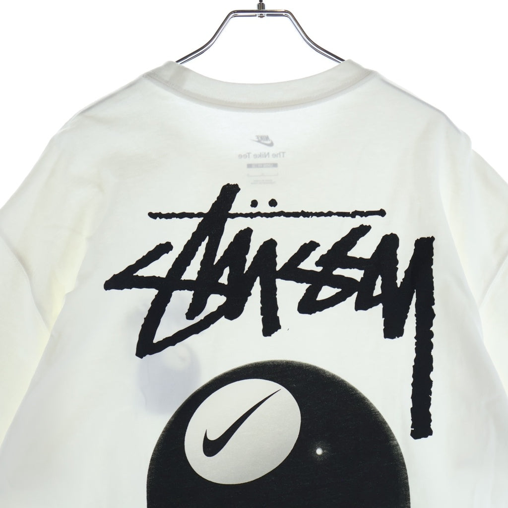 NIKE(ナイキ) ×STUSSY 8Ball Print S/S Tee エイトボール ロゴ両面プリント クルーネック 半袖Tシャツ カットソー ホワイト DO9322-100