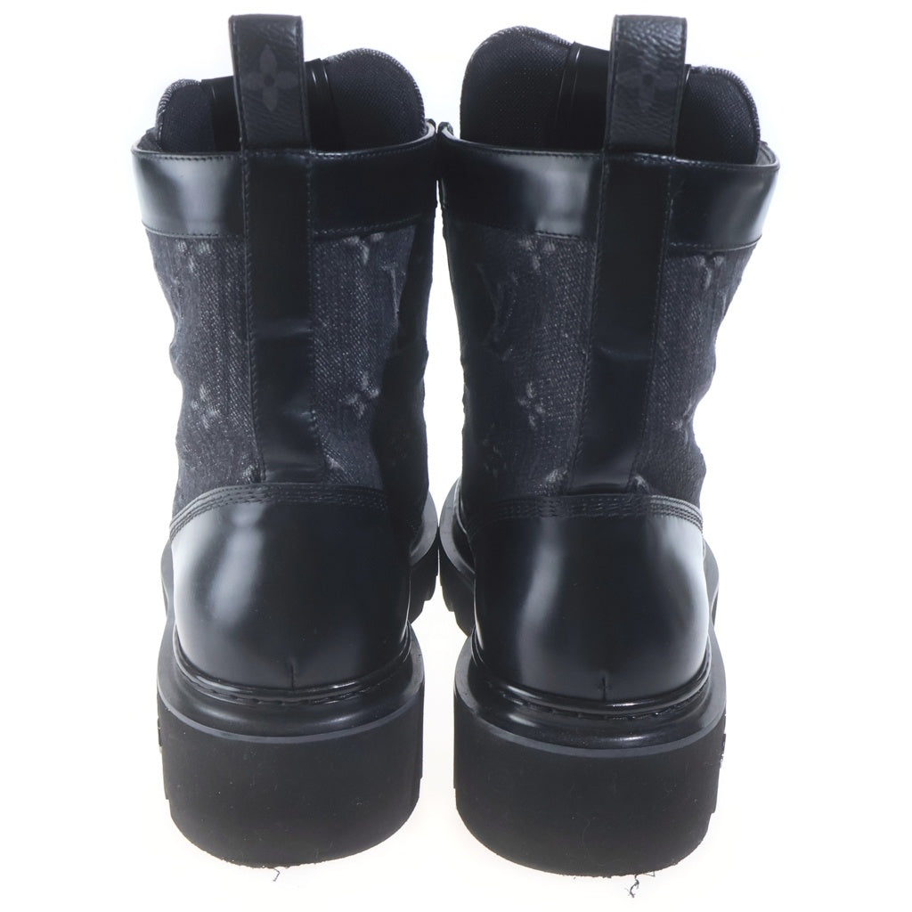 LOUIS VUITTON(ルイヴィトン) 22s Pre Owned レンジャー ライン デニム モノグラム ブーツ ブラック 0292