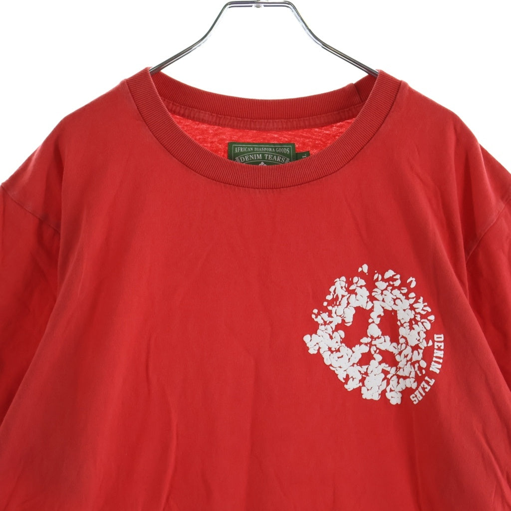 DENIM TEARS(デニムティアーズ) Logo Puff Print Tee ロゴパフプリント クルーネック半袖Tシャツ カットソー レッド