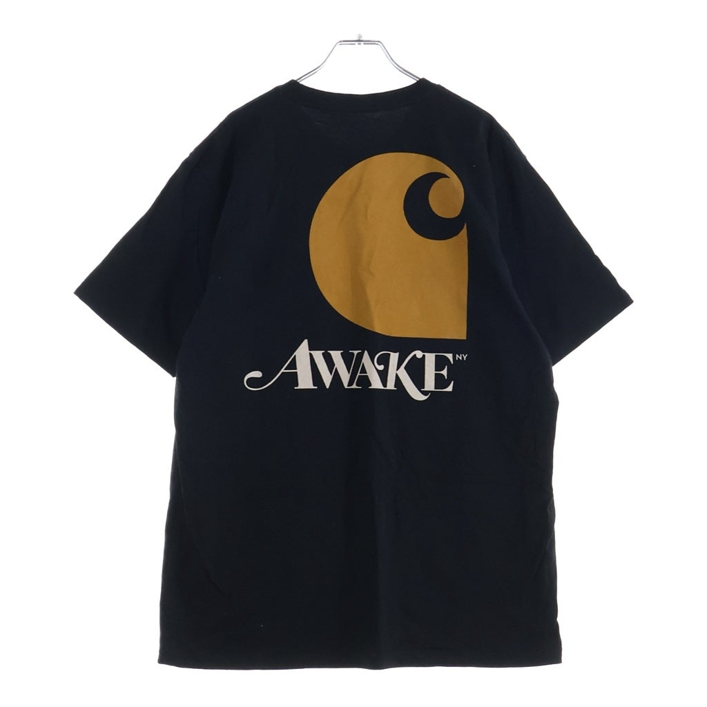 CARHARTT(カーハート) ×AWAKE Logo Print Tee アウェイク ロゴ バックプリント クルーネック半袖Tシャツ カットソー ブラック
