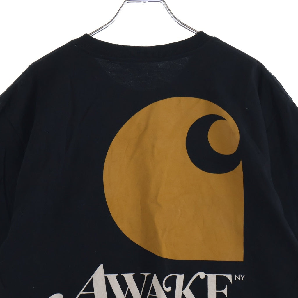 CARHARTT(カーハート) ×AWAKE Logo Print Tee アウェイク ロゴ バックプリント クルーネック半袖Tシャツ カットソー ブラック