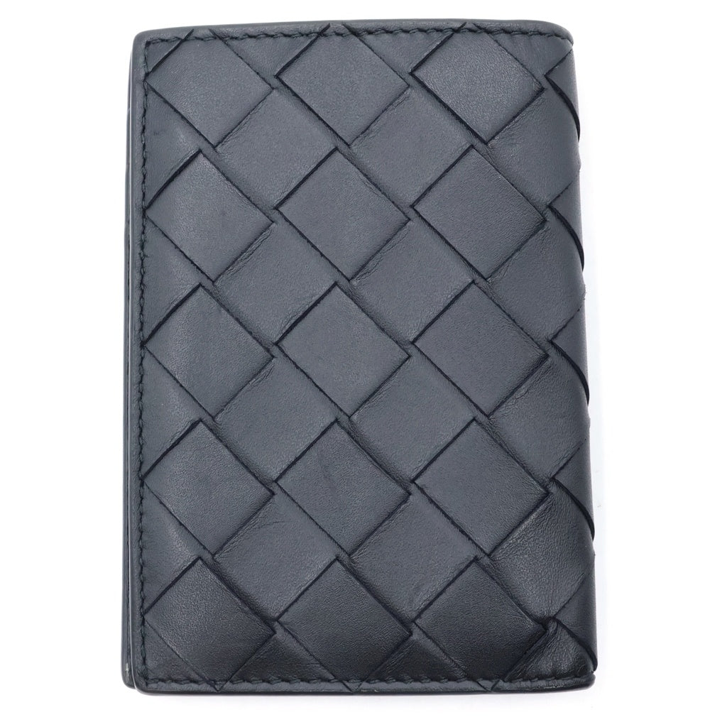 BOTTEGA VENETA(ボッテガヴェネタ) イントレチャート 二つ折りカードケース 名刺入れ 財布 ブラック レザー