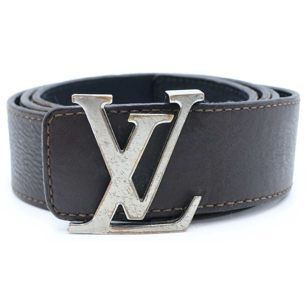 LOUIS VUITTON(ルイヴィトン) LV イニシャル ロゴ サンチュール リバーシブル レザー ベルト ブラック/ブラウン M9887