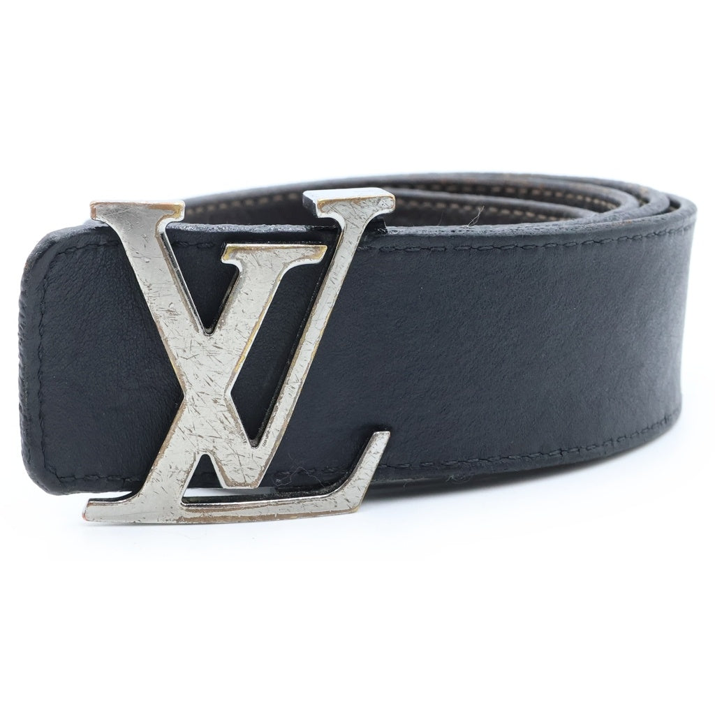 LOUIS VUITTON(ルイヴィトン) LV イニシャル ロゴ サンチュール リバーシブル レザー ベルト ブラック/ブラウン M9887