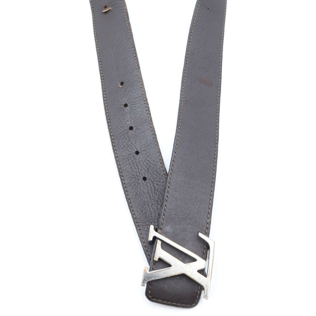 LOUIS VUITTON(ルイヴィトン) LV イニシャル ロゴ サンチュール リバーシブル レザー ベルト ブラック/ブラウン M9887