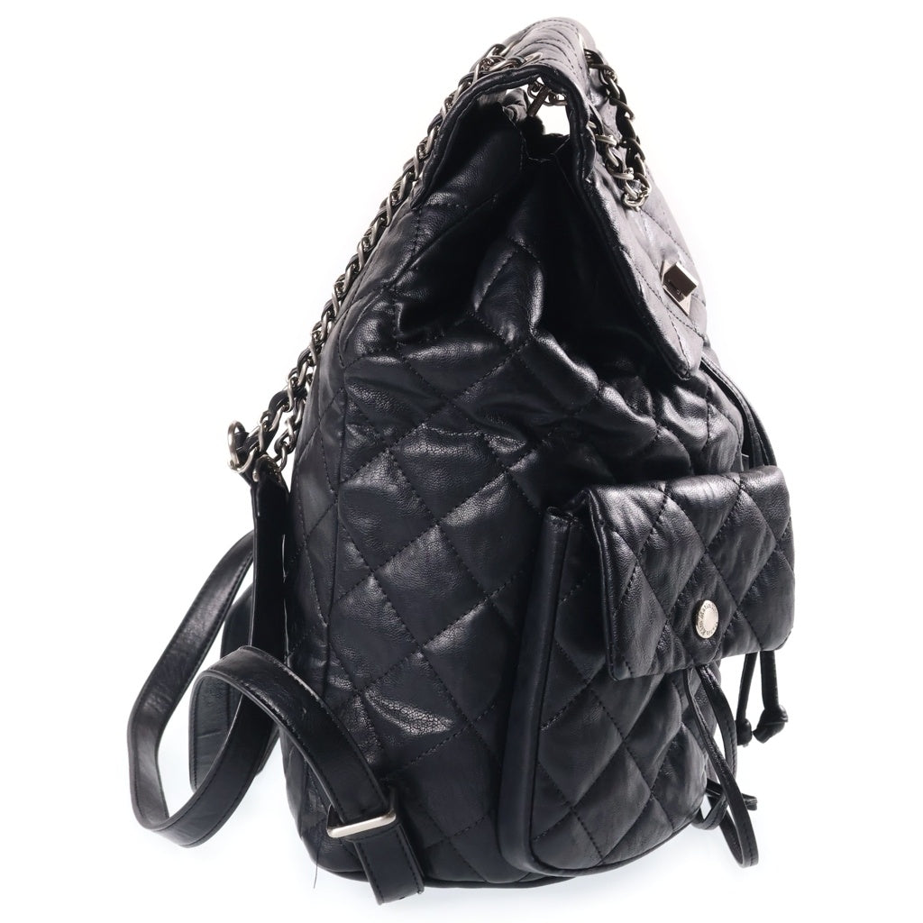 Matin Kim(マーティンキム) DOUBLE POCKET QUILTING MINI BACKPACK マルチポケット キルティング バックパック ブラック レディース