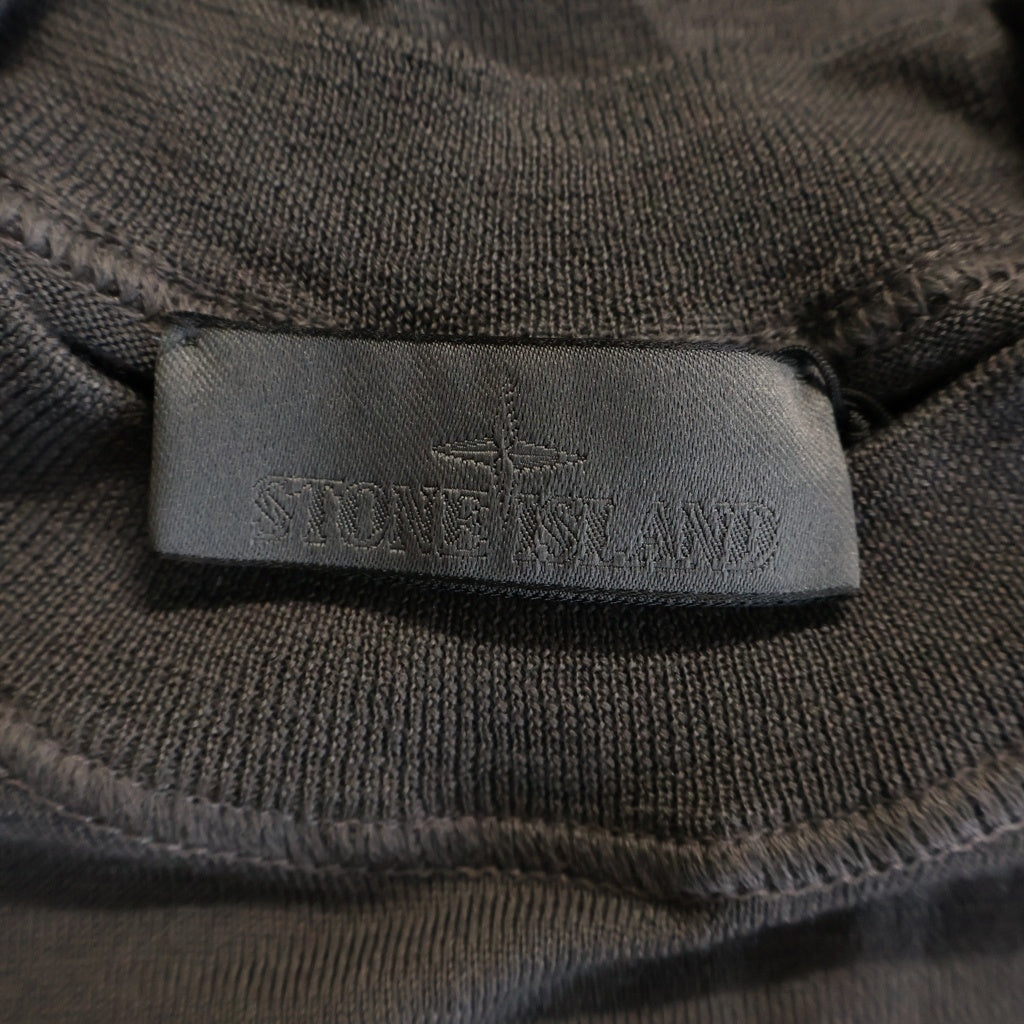 STONE ISLAND(ストーンアイランド) Wool Ghost Crewneck ウール ゴースト ロゴパッチ クルーネック 長袖 Tシャツ グレー K2S155100074S00FC