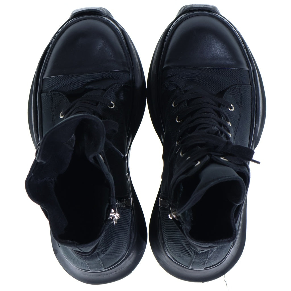 Rick Owens DRKSHDW(リックオウエンス ダークシャドウ) Abstract Sneak All Black アブストラクト スネーク サイドジップ ハイカットスニーカー ブラック
