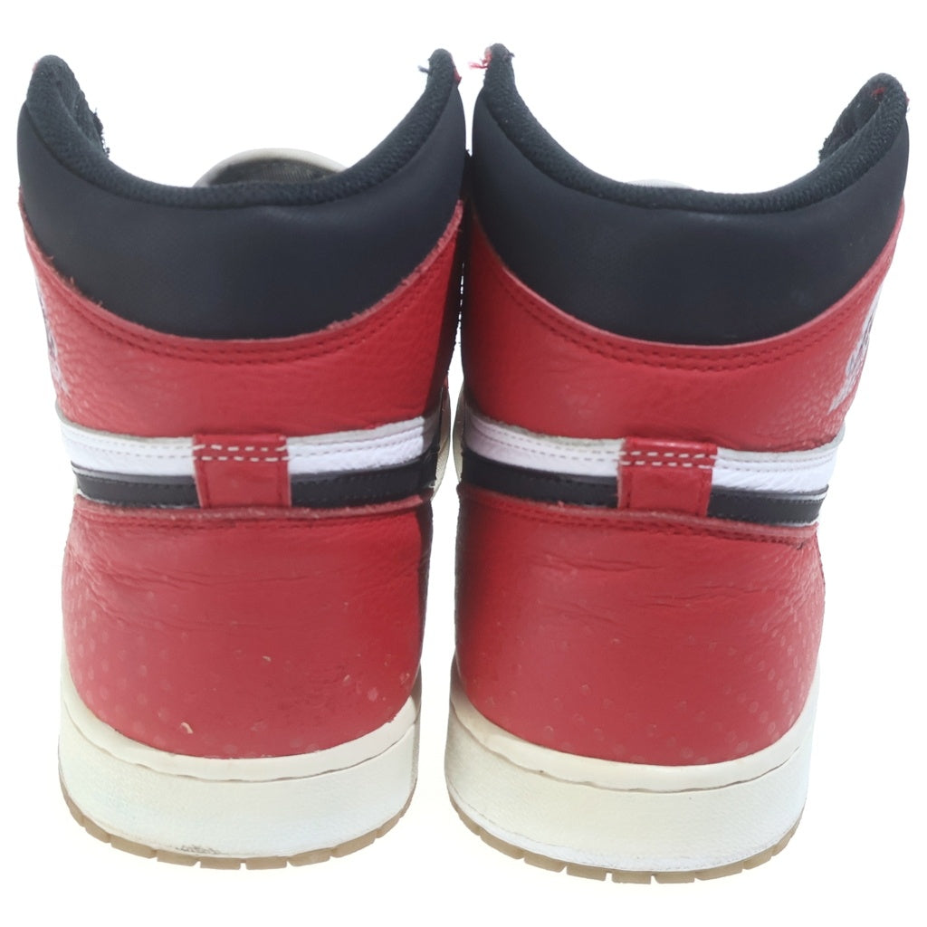 NIKE(ナイキ) ×SPIDERMAN AIR JORDAN1 HIGH ORIGIN STORY エアジョーダン1 ハイ オリジンストーリー ハイカットスニーカー レッド/ホワイト US9.5/28.5cm 555088-602