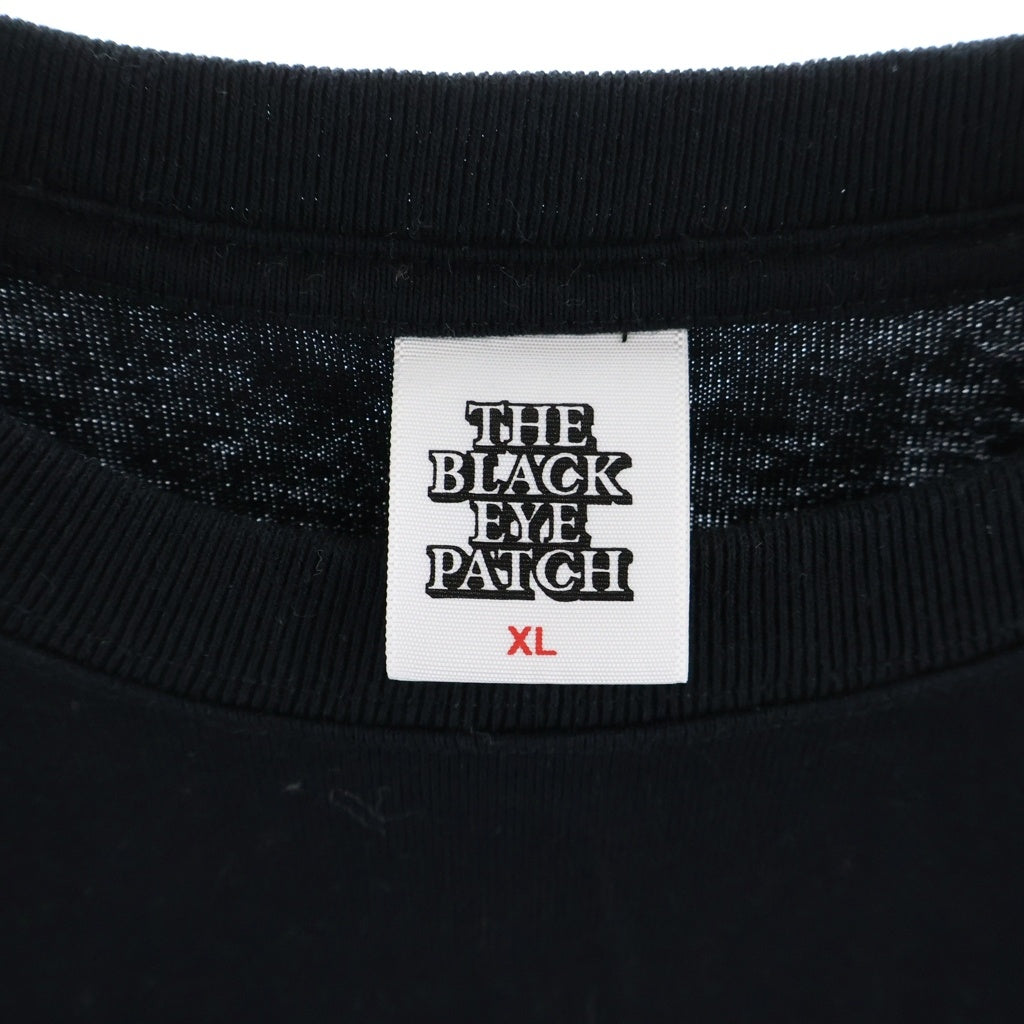 THE BLACK EYE PATCH(ブラックアイパッチ) ×Team Tomodachi Label Rhinestone Tee チーム友達 ラベル 両面ラインストーン 半袖Tシャツ カットソー ブラック