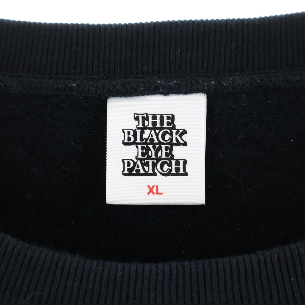 THE BLACK EYE PATCH(ブラックアイパッチ) ×Team Tomodachi Rhinestone Crew Sweat チーム友達 HWC 両面ラインストーン クルーネック スウェット トレーナー ブラック