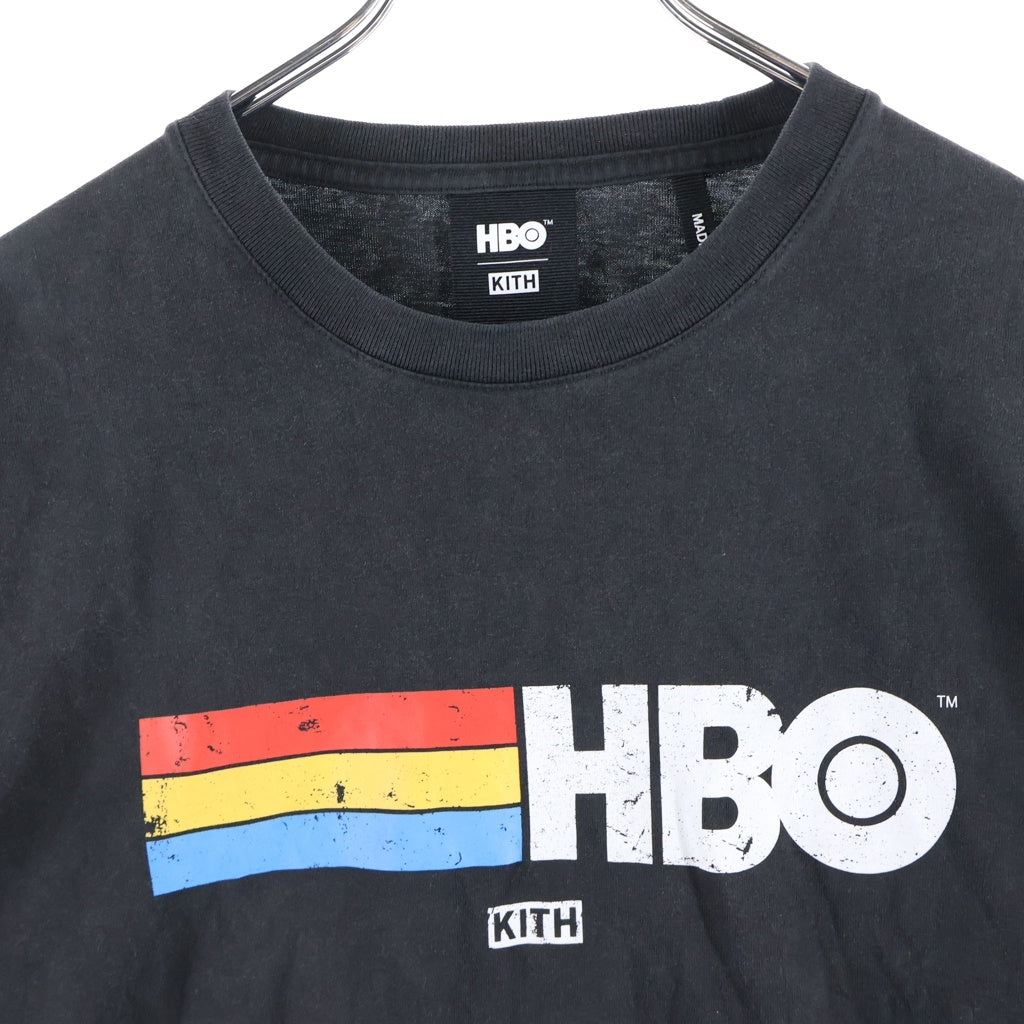KITH(キス) ×HBO Rainbow Logo Vintage Tee エイチビーオー レインボーロゴヴィンテージ 半袖Tシャツ カットソー ブラック