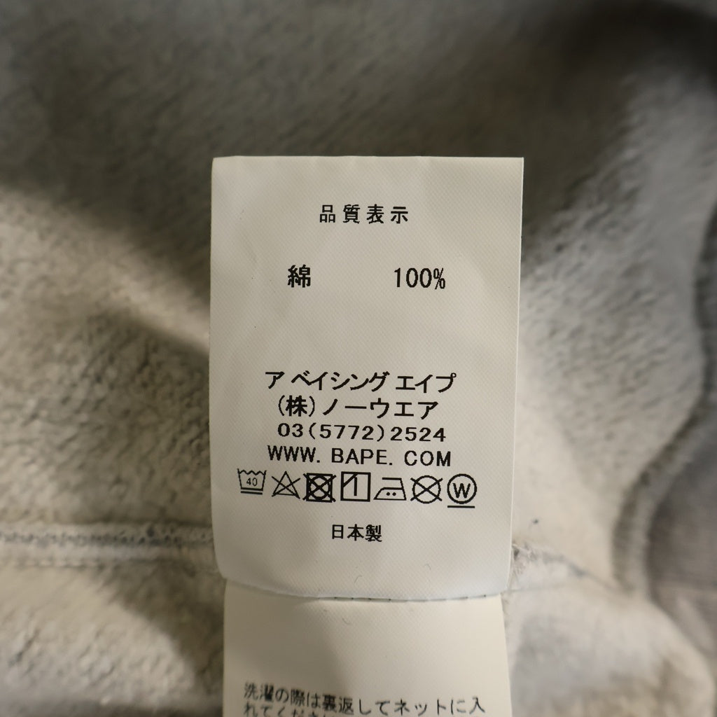 A BATHING APE(アベイシングエイプ) ×UNKLE/MO WAX Original Headz 両面プリント クルーネック スウェット トレーナー グレー
