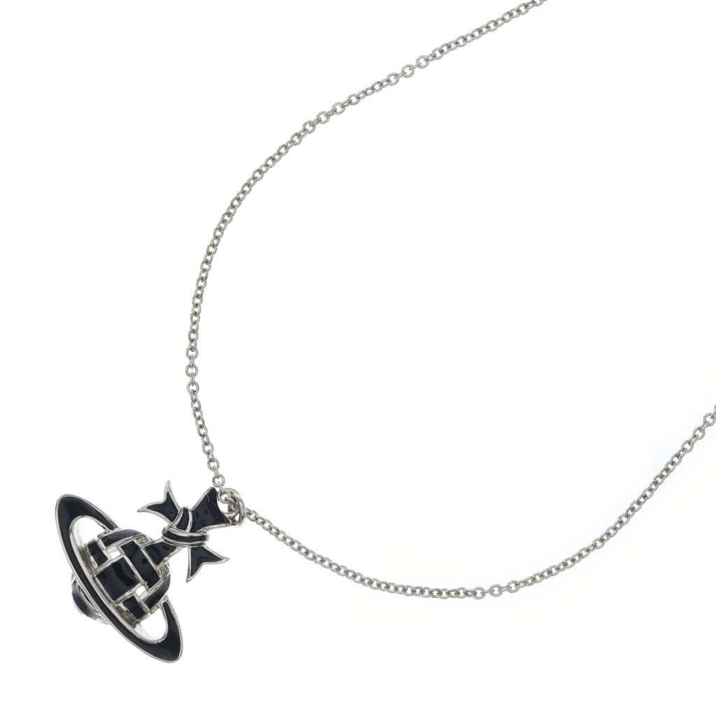 Vivienne Westwood(ヴィヴィアンウエストウッド) ブラックストーンオーブ ネックレス シルバー/ブラック