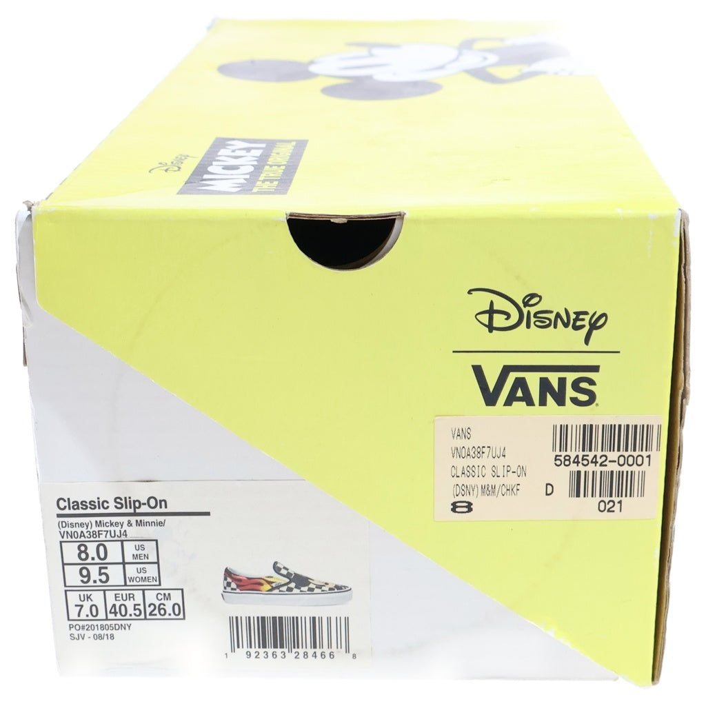 VANS(ヴァンズ) ×DISNEY Classic Slip-On Mickey & Minnie ディズニー クラシックスリッポン ミッキー&ミニー ローカットスニーカー マルチ US8/26cm VNOA38F7UJ4