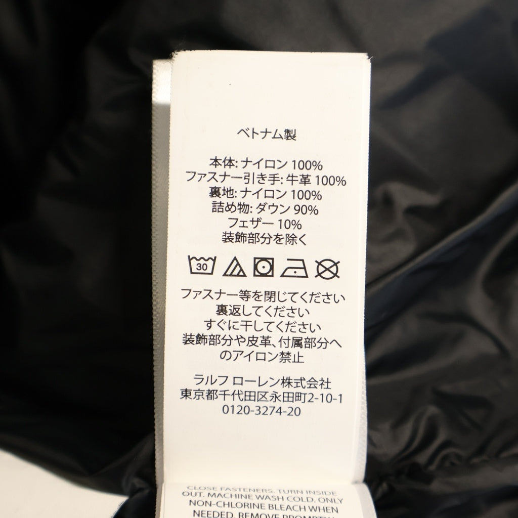 POLO RALPH LAUREN(ポロラルフローレン) Logo Embroidery Small Pony Down Jacket スモール ポニー ダウンジャケット ブラック