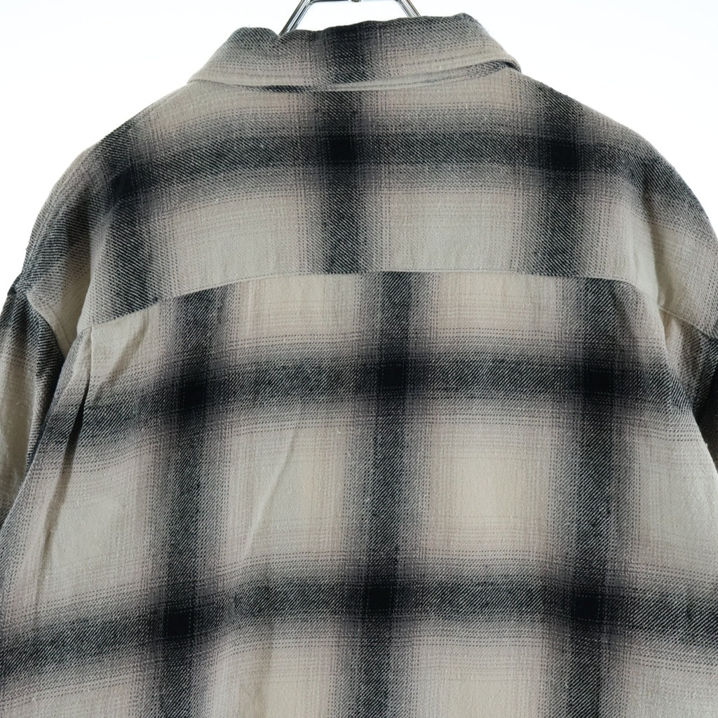 STUSSY(ステューシー) 22AW Hellshire Plaid Shirt ヘルシャー チェック総柄 ボタン長袖シャツ ホワイト/ブラック