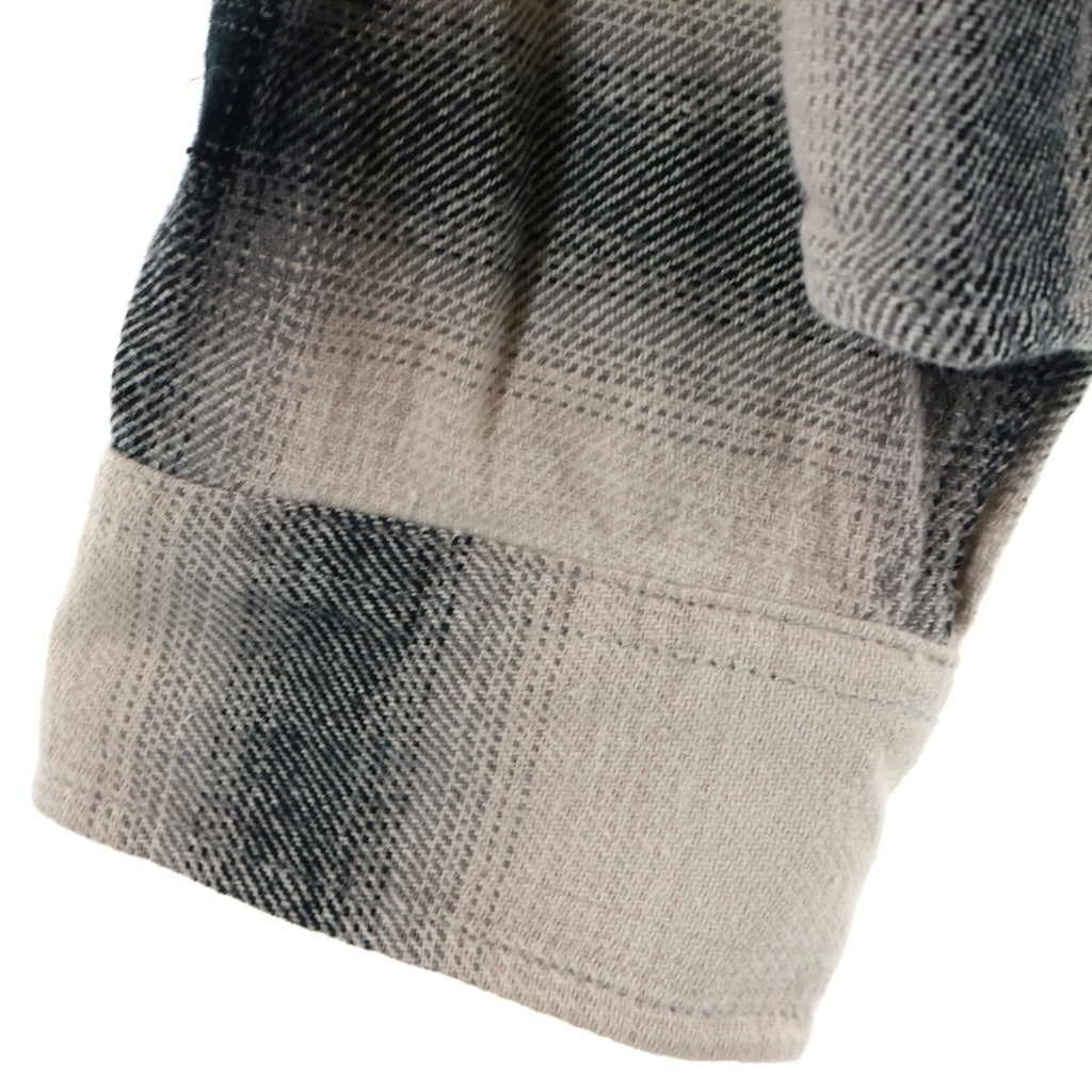 STUSSY(ステューシー) 22AW Hellshire Plaid Shirt ヘルシャー チェック総柄 ボタン長袖シャツ ホワイト/ブラック