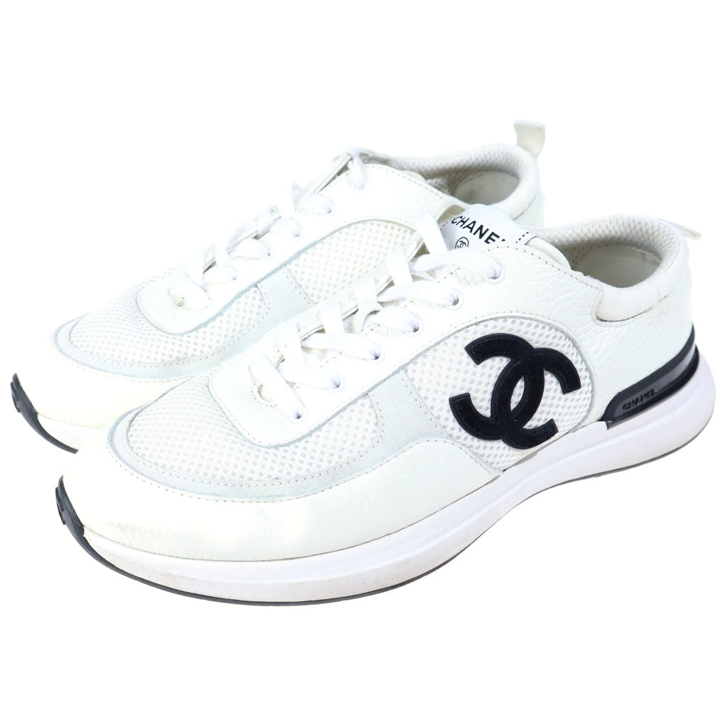 CHANEL(シャネル) 21SS SPORT-FLYER in Ivory スポーツ フライヤー インアイボリー メッシュ ローカットスニーカー ホワイト G37492