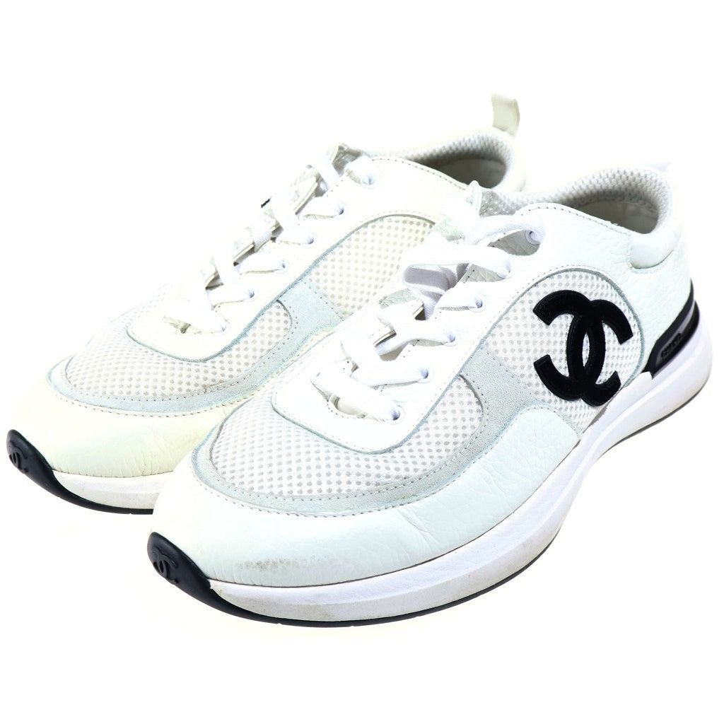 CHANEL(シャネル) 21SS SPORT-FLYER in Ivory スポーツ フライヤー インアイボリー メッシュ ローカットスニーカー ホワイト G37492