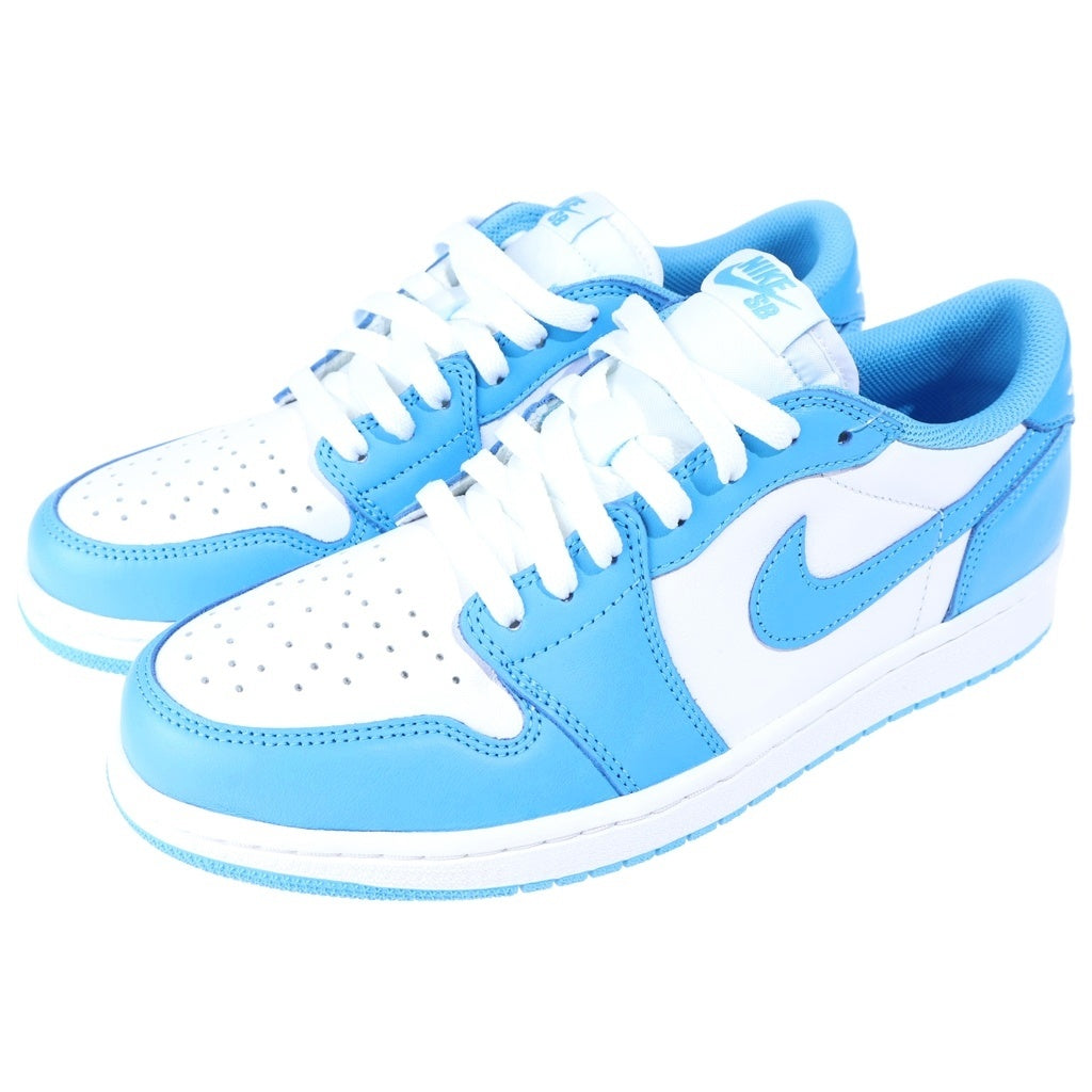 NIKE SB(ナイキエスビー) AIR JORDAN 1 LOW UNC エアジョーダン1 ロー ローカットスニーカー シューズ ホワイト/ブルー US9.5/27.5cm CJ7891-401