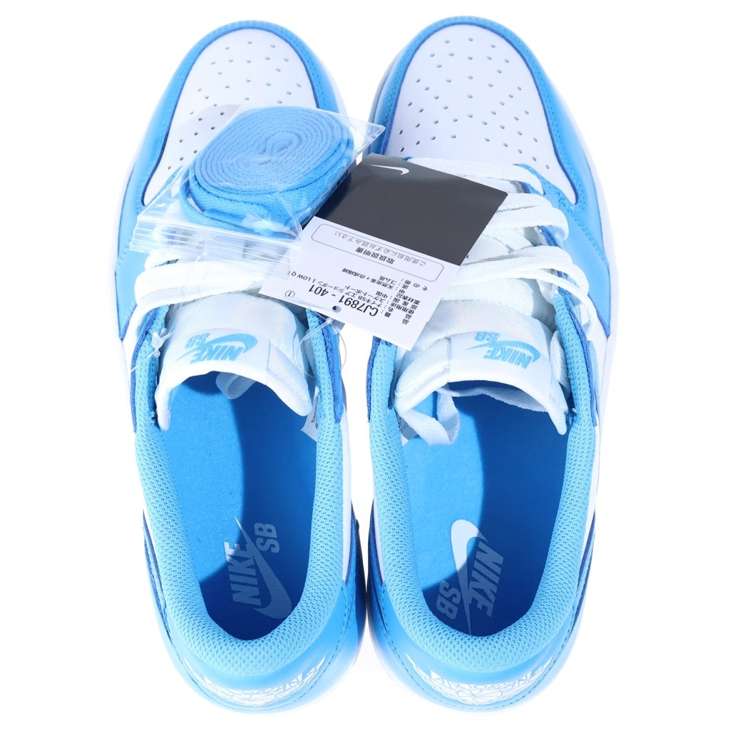 NIKE SB(ナイキエスビー) AIR JORDAN 1 LOW UNC エアジョーダン1 ロー ローカットスニーカー シューズ ホワイト/ブルー US9.5/27.5cm CJ7891-401