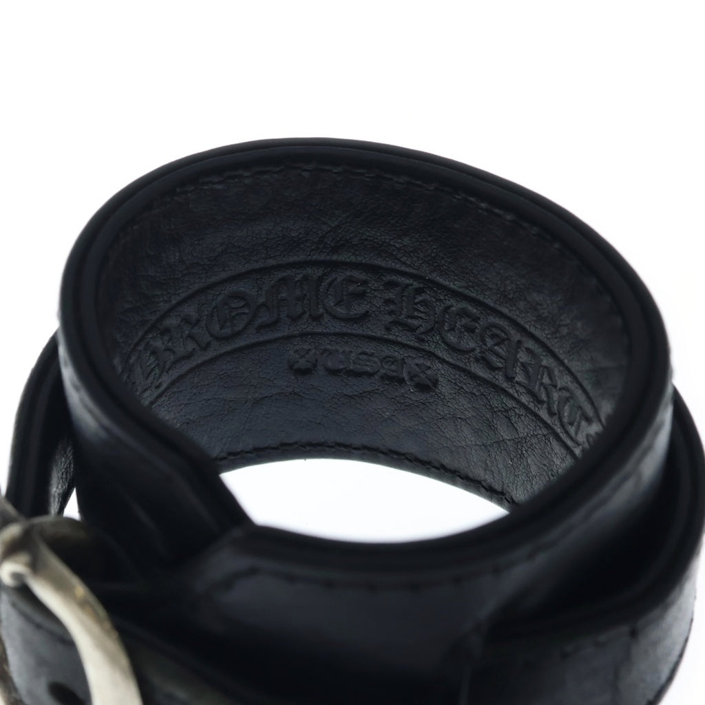 CHROME HEARTS(クロムハーツ) R&R TINY BUCKLE ガンスリンガー タイニーバックル レザーブレスレット チョーカー ブラック/シルバー