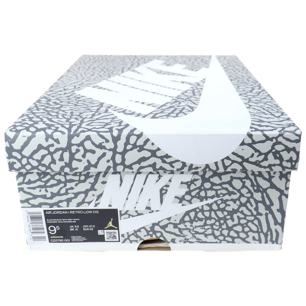 NIKE(ナイキ) Air Jordan 1 Retro Low Black Cement エアジョーダン1 レトロ ロー OG ブラックセメント ローカットスニーカー ブラック/ホワイト US9.5/27.5cm