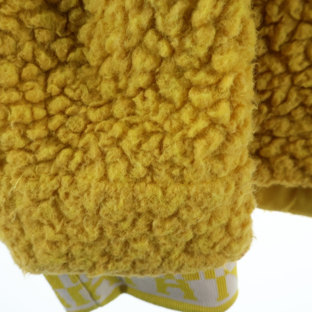 NAPA by Martine Rose(ナパ マーティンローズ) ロゴ 刺繍 ボアフリース アノラックパーカー イエロー N0YH9Y