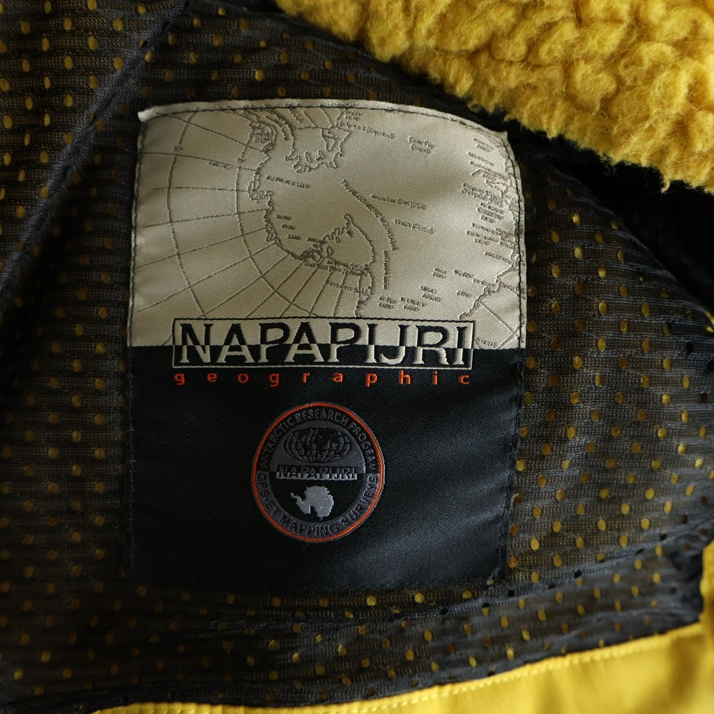 NAPA by Martine Rose(ナパ マーティンローズ) ロゴ 刺繍 ボアフリース アノラックパーカー イエロー N0YH9Y