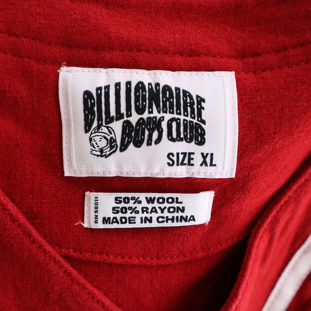 BILLIONAIRE BOYS CLUB(ビリオネアボーイズクラブ) BB Cadet Baseball Jersey BBロゴパッチ ベースボール ジャージ レッド