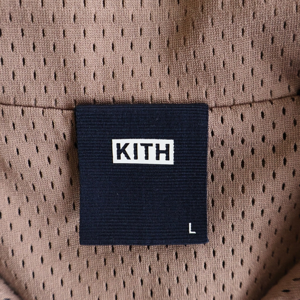 KITH(キス) 20SS CAMP COLLAR DOUBLE MESH SHIRT キャンプカラー ダブルメッシュ フロントロゴ刺繍 半袖 ボタンシャツ ピンク