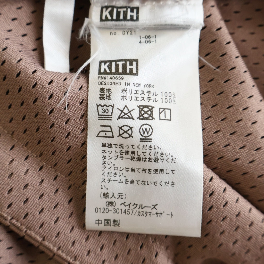 KITH(キス) 20SS CAMP COLLAR DOUBLE MESH SHIRT キャンプカラー ダブルメッシュ フロントロゴ刺繍 半袖 ボタンシャツ ピンク
