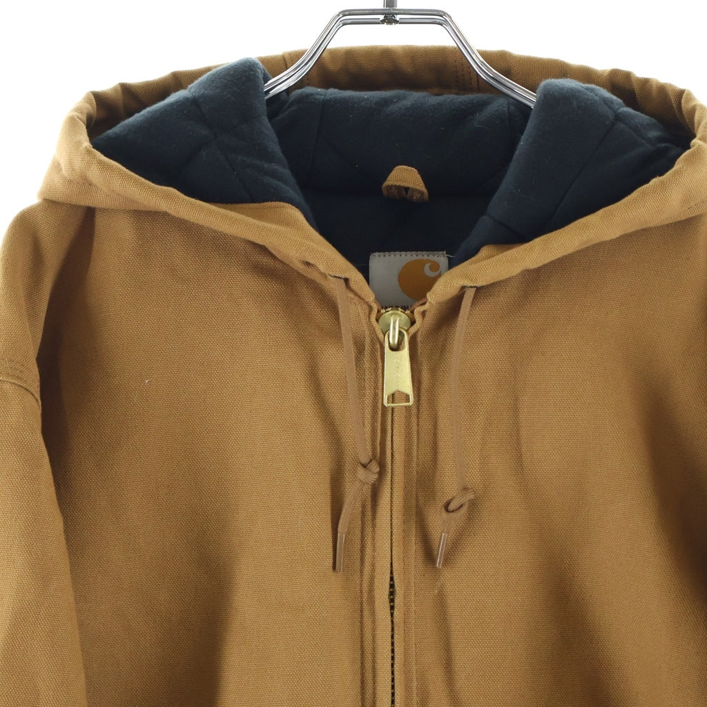 CARHARTT(カーハート) Quilting Lined Duck Active Jacket キルティング ライナー フロントロゴ刺繍 ダック アクティブ ジップアップ ジャケット ブラウン