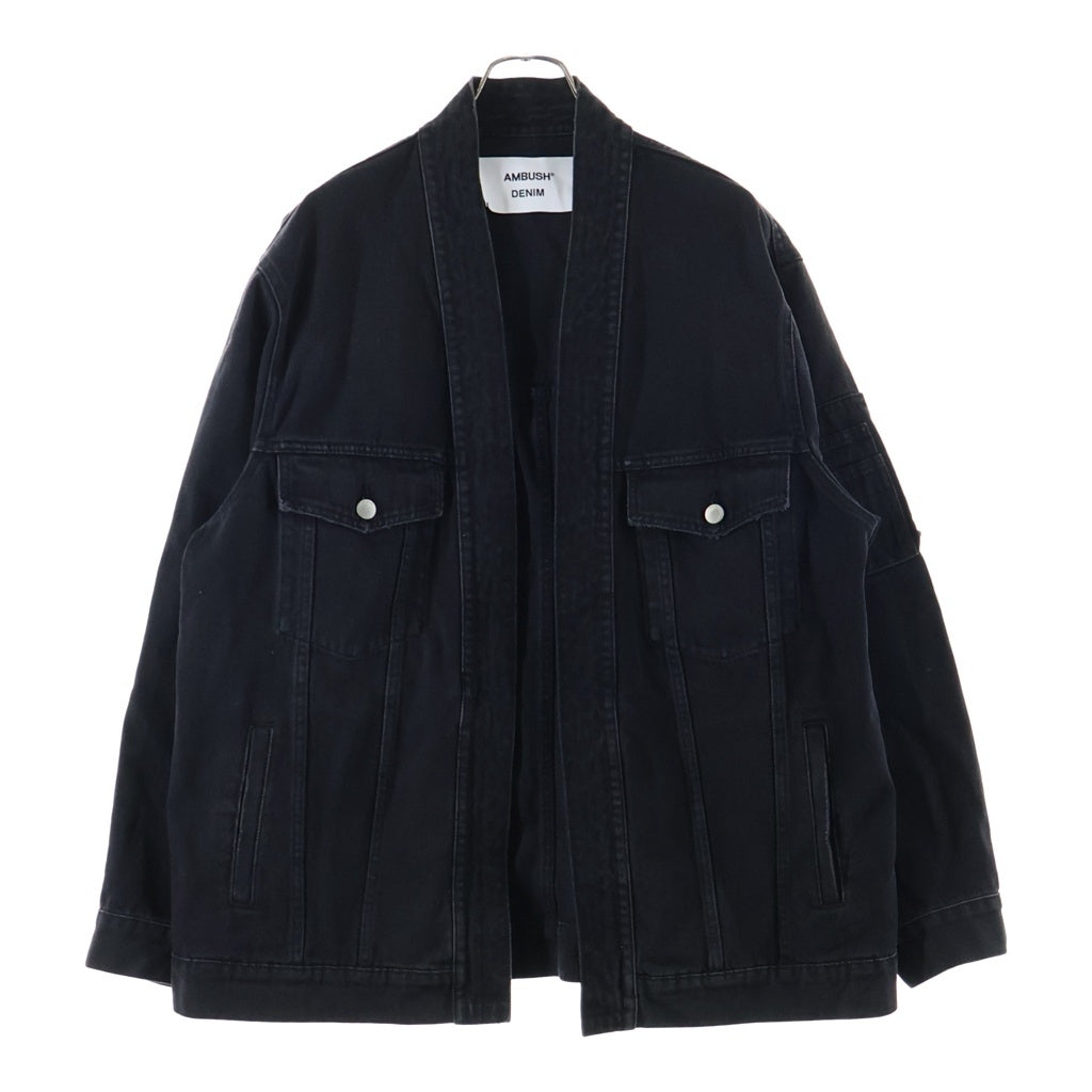 AMBUSH(アンブッシュ) KIMONO DENIM JACKET 着物 ボタンレス デニム ジャケット ブラック